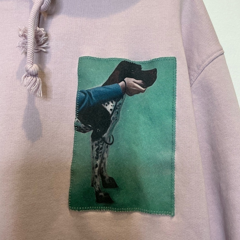 Acne Studios Dog Patch French Terry Hoodie Pullover Lilac Size Large - Picture 6 of 15